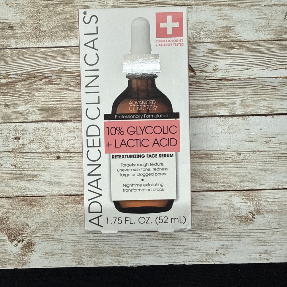 Advanced Clinicals 10% Glycolic Retexturizing Face Serum 1.75 Fl Oz (52mL)
